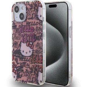 Hello Kitty IML Tags Graffiti case for iPhone 15 - pink (universal)