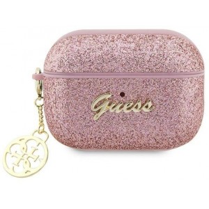 Guess GUAP2GLGSHP AirPods Pro 2 cover pink/pink Glitter Flake 4G Charm (universal)