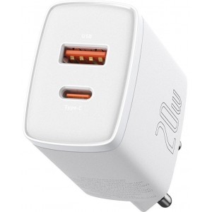 Baseus Compact fast charger USB / USB Type C 20W 3A Power Delivery Quick Charge 3.0 white (CCXJ-B02) (universal)