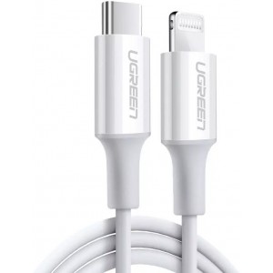 Ugreen kabelis MFi USB Type C - Lightning 3A 0.5 m baltā krāsā (US171)