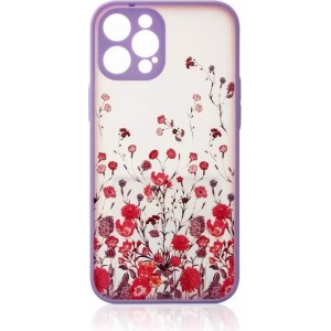 4Kom.pl Design Case case for iPhone 12 Pro cover with flowers purple