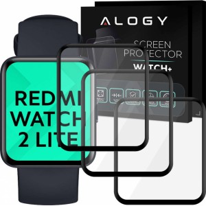 Alogy 3x Flexible Glass 3D Alogy Screen Protector Pro for Xiaomi Redmi Watch 2 Lite Black