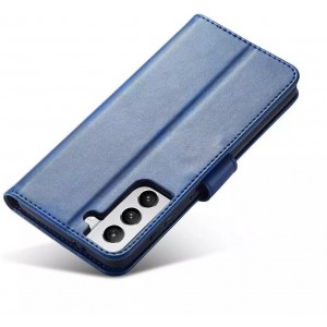 4Kom.pl Magnet Case elegant case cover with a flap and stand function for Samsung Galaxy S22 (S22 Plus) blue