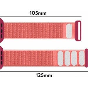 Alogy Nylon Strap with Velcro for Apple Watch 1/2/3/4/5/6/7/8/SE/Ultra (42/44/45/49mm) Pink