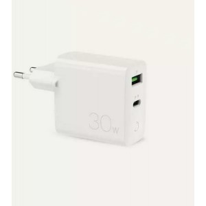 Puro Wall charger Mini FAST 1xUSB 1xUSB-C 30W white/white FMCTCUSBAC30WPDWHI