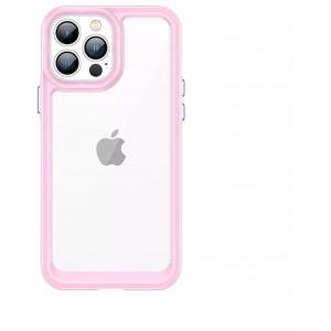 4Kom.pl Outer Space Case for iPhone 12 Pro Max hard cover with a gel frame pink