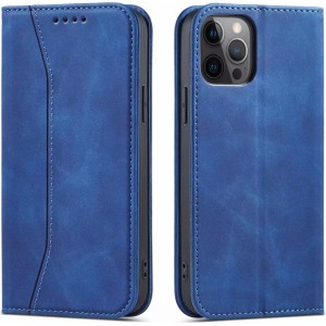 4Kom.pl Magnet Fancy Case case for iPhone 12 Pro cover wallet for cards stand blue
