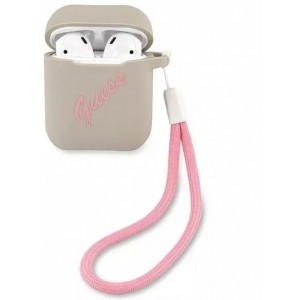 Guess GUACA2LSVSGP AirPods cover gray pink/grey pink Silicone Vintage