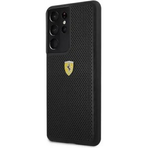 Ferrari Etui na telefon Ferrari Hardcase do Samsung Galaxy S21 Ultra czarny/black hardcase On Track Perforated