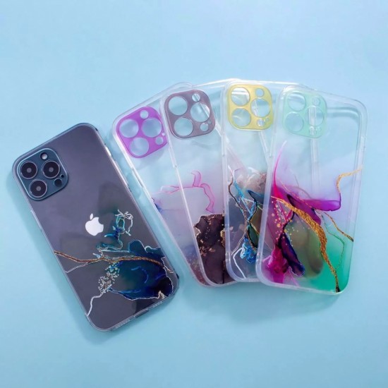 4Kom.pl Marble Case for iPhone 12 Pro gel cover marble blue