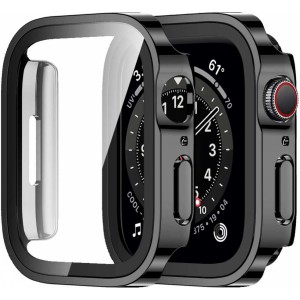 Alogy Protector Case with Glass 2in1 Cover Case for Apple Watch 7/8 41mm Black