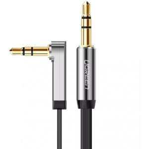Ugreen kabelis plakana leņķa AUX audio kabelis 3.5 mm mini ligzda 0.5 m melns (AV119 10596)