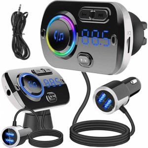 4Kom.pl FM Transmitter Bluetooth Car Charger 2x USB QC 3.0 MP3 Quick Charge Black