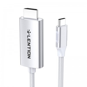 Lention USB-C to 4K60Hz HDMI cable, 3m (silver)