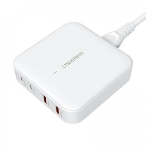 Choetech Deskop charger Choetech PD8008,  2x USB-C, 2x USB-A, GaN, 100W (white)