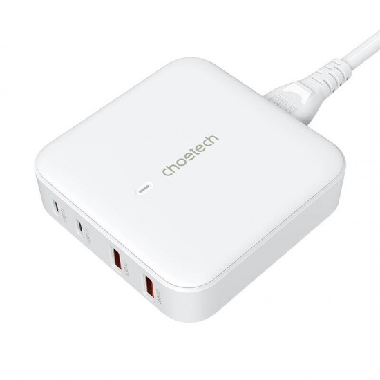 Choetech Deskop charger Choetech PD8008,  2x USB-C, 2x USB-A, GaN, 100W (white)