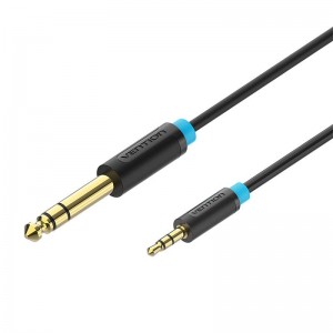 Vention BABBF 3.5mm TRS Male to 6.35mm Male Audio Cable 1m Black
