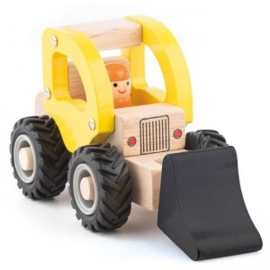 Woody 91803 Деревянная желтая машина - Экскаватор детям от 3 лет + (17x9cм)