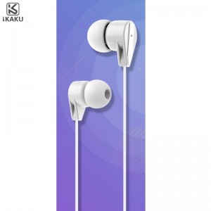 Ikaku KSC-310 Universalas Vieglas HiFi In-Ear Austinas 3.5mm ar Mikrofonu 1.2m Baltas