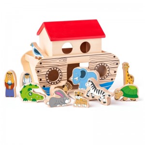 Woody 90917 Деревянная Игра кубиков развития Ноев Квчег с животными  для детей 3+ (29x24cm)