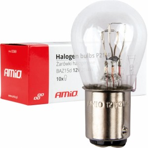 Amio Halogen bulbs P21/4W 12V BAZ15d 10pcs