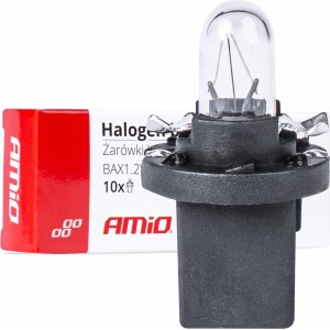 Amio Halogen bulbs B8.5D 12V 8.5W BAX1.2W white 10pcs