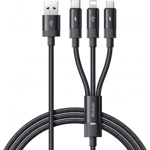 Mcdodo 3in1 USB to USB-C / Lightning / Micro USB Cable, Mcdodo CA-5790, 3.5A, 1.2m (black)