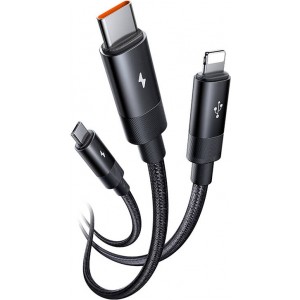 Mcdodo 3in1 USB to USB-C / Lightning / Micro USB Cable, Mcdodo CA-5790, 3.5A, 1.2m (black)