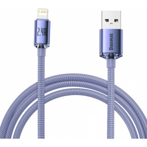 Baseus Crystal Shine Series cable USB cable for fast charging and data transfer USB Type A - Lightning 2.4A 2m purple (CAJY000105) (universal)