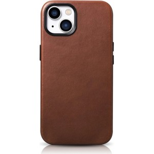 Icarer Oil Wax Premium Leather Case iPhone 14 Plus Magnetic Leather Case with MagSafe Brown (WMI14220703-RB) (universal)