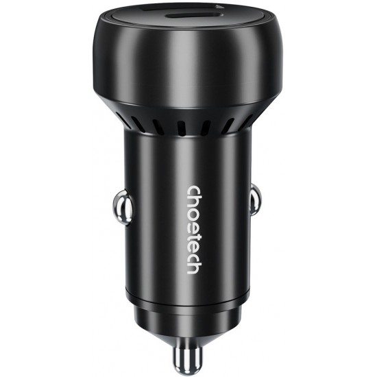 Choetech TC0014 USB-C USB-A PD 60W car charger with LED backlight - black (universal)