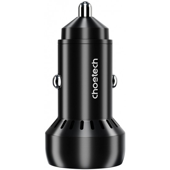 Choetech TC0014 USB-C USB-A PD 60W car charger with LED backlight - black (universal)