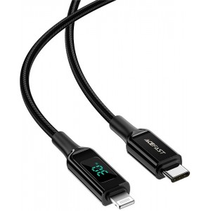 Acefast cable MFI USB Type C - Lightning 1.2m, 30W, 3A black (C6-01 Black) (universal)
