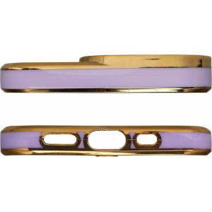 Hurtel Fashion Case Case for Samsung Galaxy A12 5G Gold Frame Gel Cover Purple (universal)