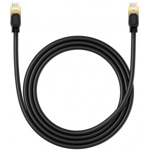 Baseus fast network cable RJ-45 cat.8 40Gbps 1.5m round - black (universal)