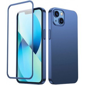 Joyroom 360 Full Case front and back cover for iPhone 13 + tempered glass screen protector blue (JR-BP927 blue) (universal)