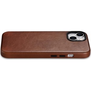 Icarer Oil Wax Premium Leather Case iPhone 14 Plus Magnetic Leather Case with MagSafe Brown (WMI14220703-RB) (universal)