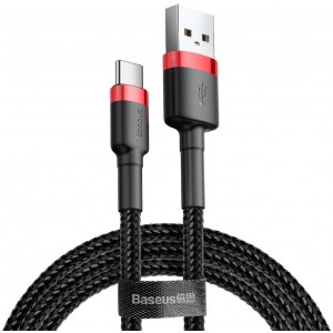 Baseus Cafule Cable durable nylon cable USB / USB-C QC3.0 2A 3M black-red (CATKLF-U91) (universal)
