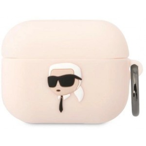 Karl Lagerfeld KLAPRUNIKP AirPods Pro cover pink/pink Silicone Karl Head 3D (universal)