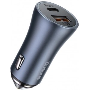 Baseus Golden Contactor Pro fast car charger USB Type C / USB 40 W Power Delivery 3.0 Quick Charge 4 + SCP FCP AFC gray (CCJD-0G) (universal)