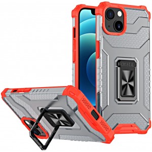 Hurtel Crystal Ring Case Kickstand Tough Rugged Cover for iPhone 12 mini red (universal)