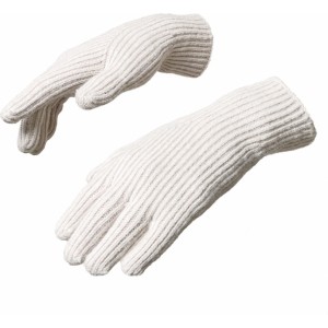 Hurtel Braided telephone gloves with cutouts for fingers - beige (universal)