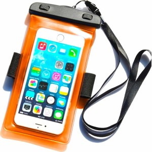 Hurtel PVC waterproof armband phone case - orange (universal)