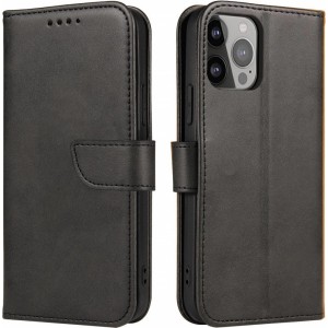 Hurtel Magnet Case for Huawei Nova 12 with flap and wallet - black (universal)
