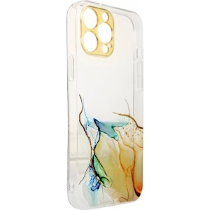 Hurtel Marble Case for iPhone 12 Gel Cover Orange Marble (universal)