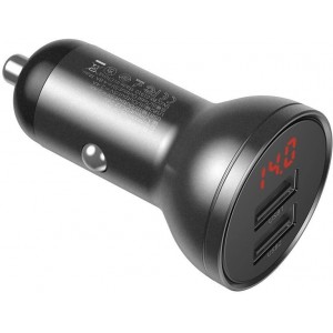 Baseus car charger 2x USB 4.8A 24W with LCD gray (CCBX-0G) (universal)