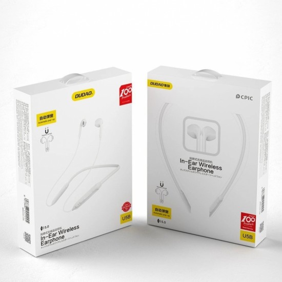 Dudao Magnetic Suction in-ear wireless Bluetooth headphones white (U5B) (universal)