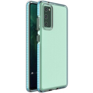 Hurtel Spring Case clear TPU gel protective cover with colorful frame for Samsung Galaxy A72 4G light blue (universal)