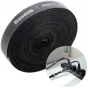 Baseus Rainbow Circle hook and loop Straps - Velcro tape Velcro cable organizer 3m black (ACMGT-F01) (universal)