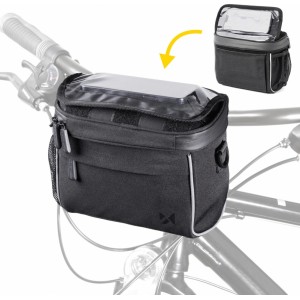 Wozinsky bicycle handlebar bag bike shoulder bag black (WBHBB-01) (universal)